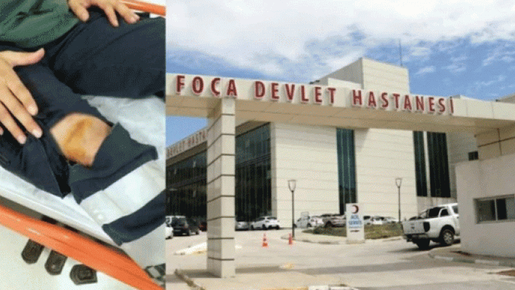 Sağlık çalışanının dizine makas sapladı!